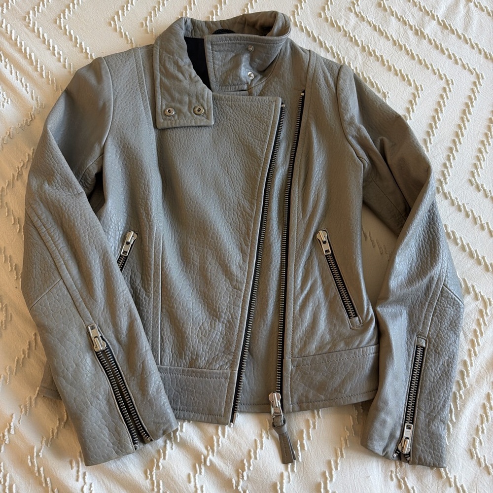 Mackage Gray Leather Jacket